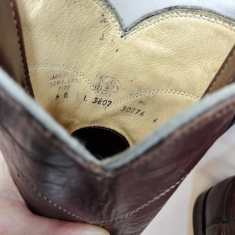 Justin Brown Leather‎ Roper Cowboy/Western Boots, Youth 5/women's 6